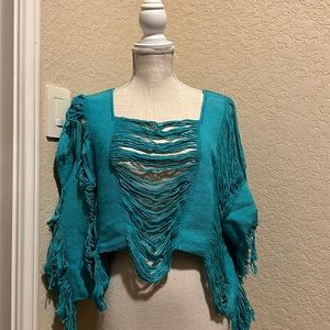 New Short Beach, cover-up/ short summer blouse . 100% cotton natural dye.